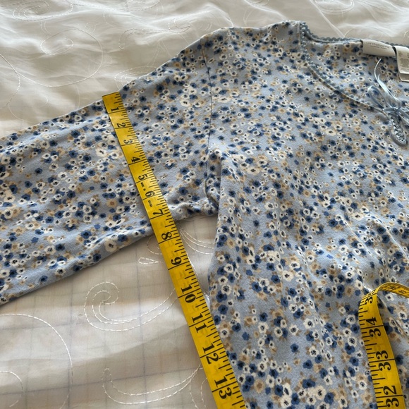 Liz Claiborne XL Light Blue Long Sleeve Floral Print Top - Picture 11 of 12